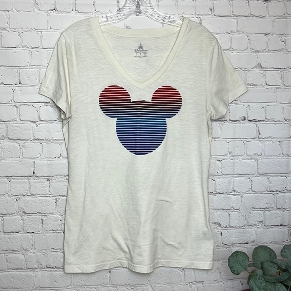 Disney Parks Mickey Mouse Icon V Neck Tee - Picture 1 of 9